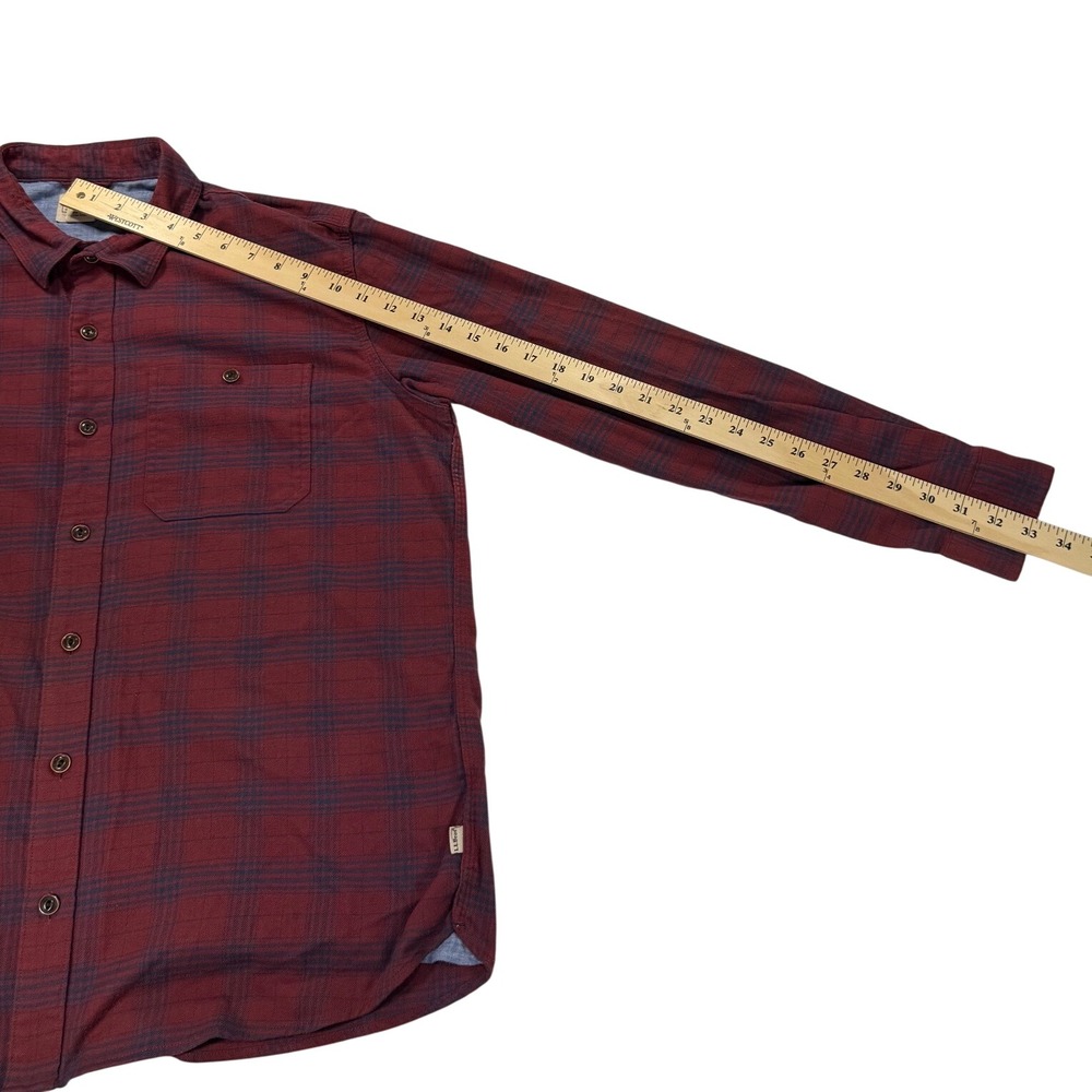 LL Bean Flannel Shirt Mens Medium Red Blue Plaid Traditional Fit 513053 - Picture 9 of 9